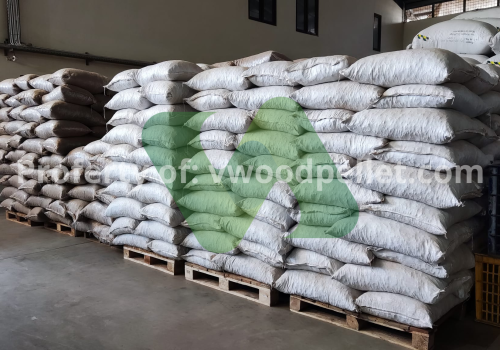 warehouse of wood pellet